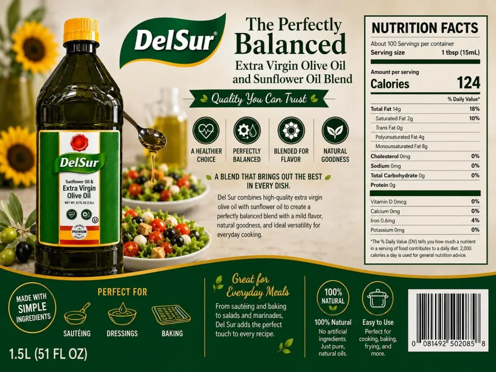 Extra Virgin Olive Oil and Sunflower Oil Blend