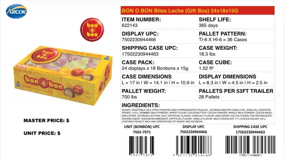 BON O BON Bites Leche (Gift Box)
